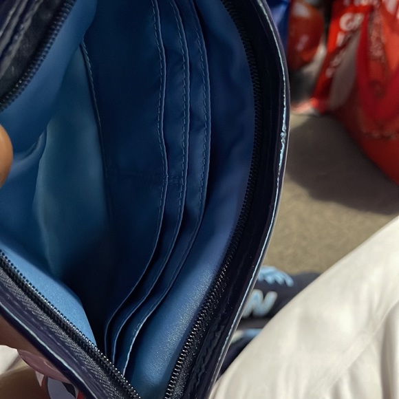 Blue multi monogrammed Coach wallet wristlet used a few times - Picture 5 of 7